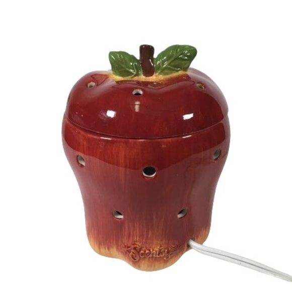 Scentsy Big Apple Full Size Teacher Plug In Wax Candle Warmer Red Retired 2010 - Picture 5 of 16